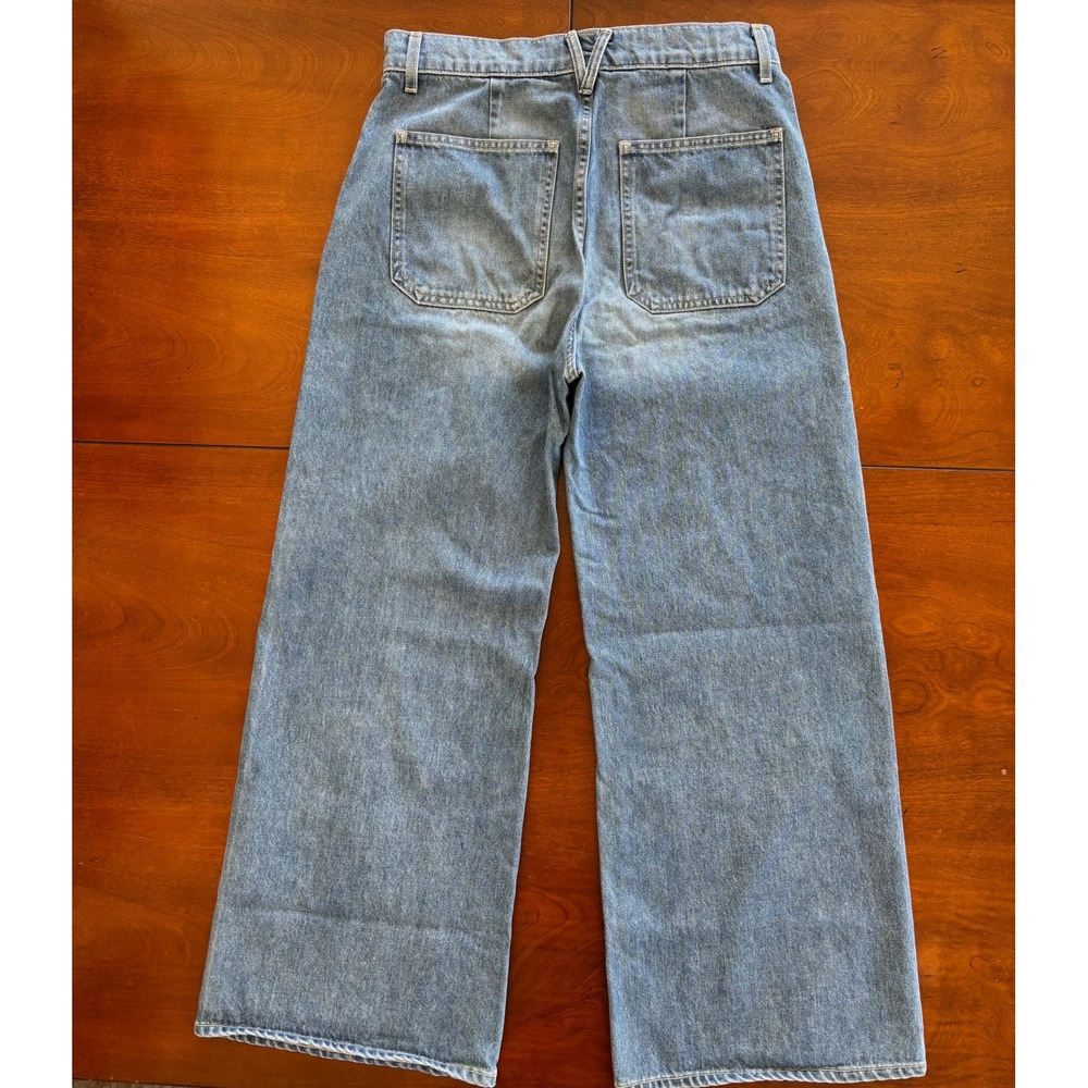 Veronica Beard Grant Wide Leg Extra High Rise Jeans Cape Wash 29 Patch Pocket LA - Picture 2 of 14